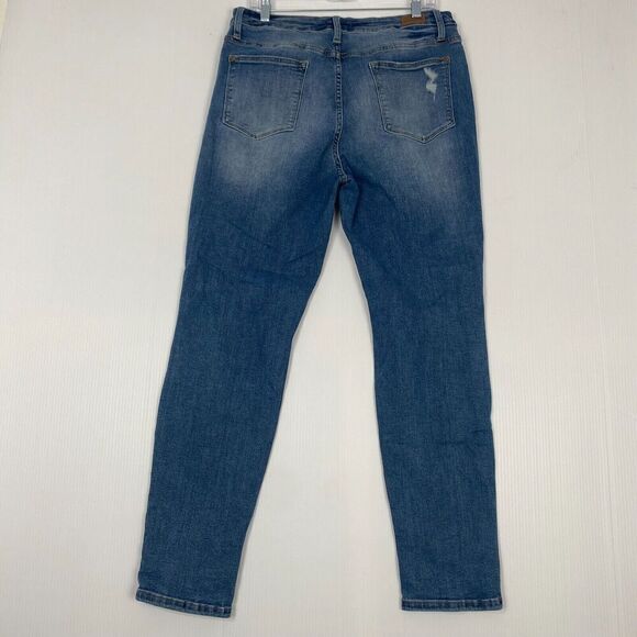 Judy Blue womens Mid Rise Boyfriend Fit Blue Jeans Size 15/32 Stretch - Picture 2 of 16